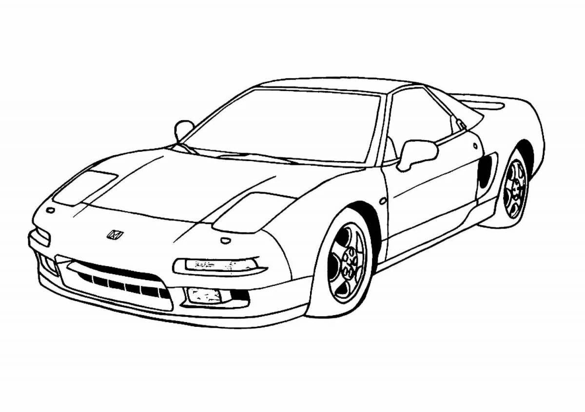 Colorful sports car coloring book for boys