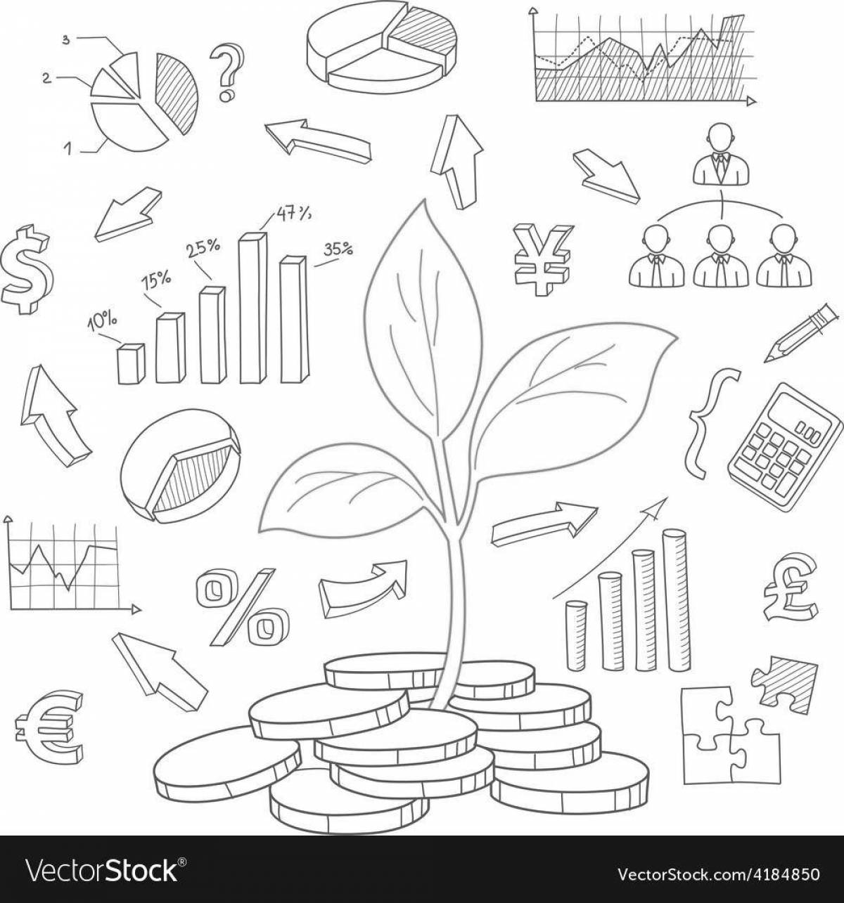Financial literacy interactive coloring book for kids
