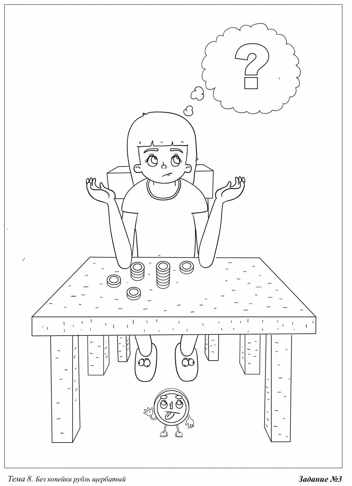 Fun financial literacy coloring book for kids
