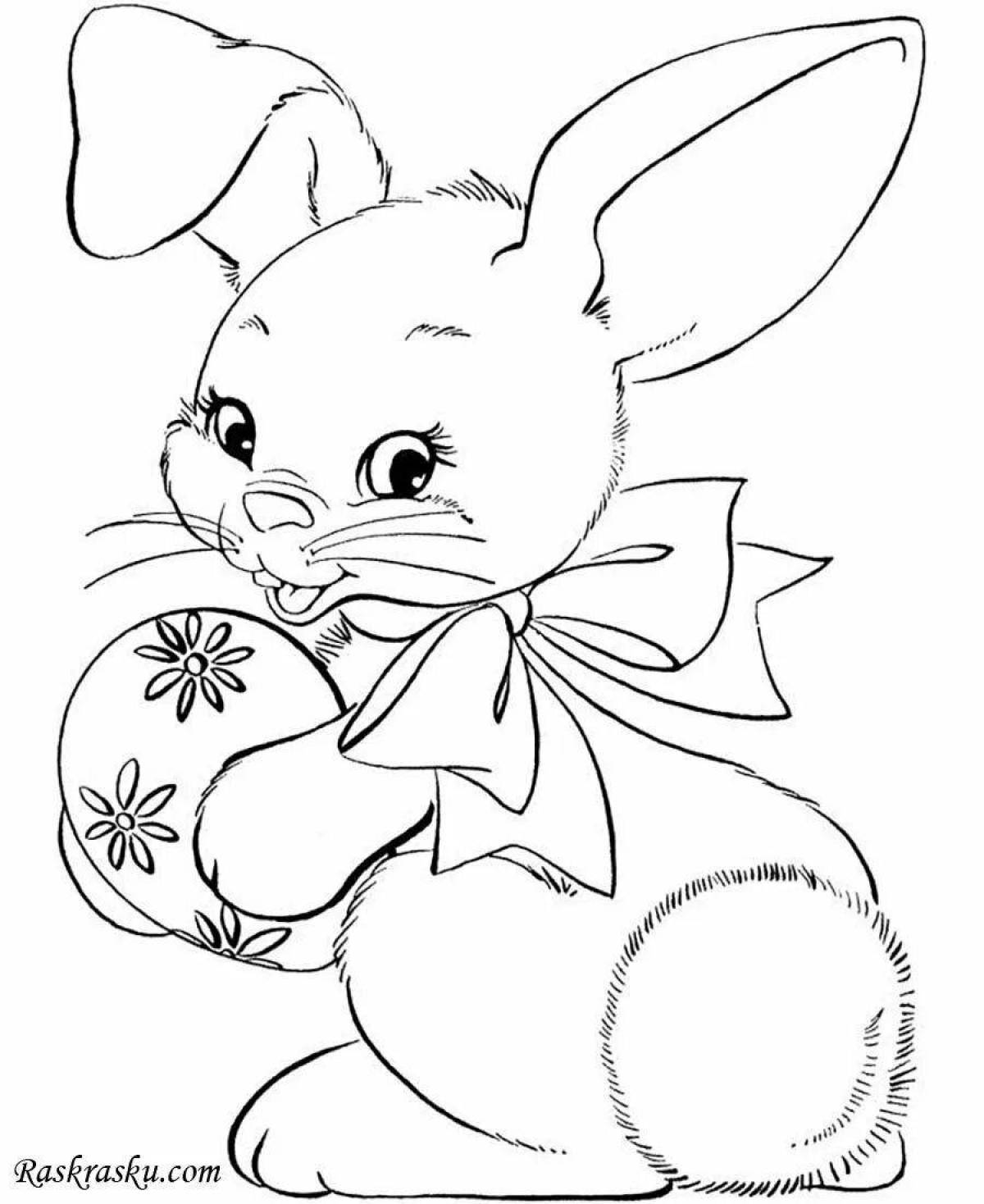 Радостный год кролика раскраски для детей