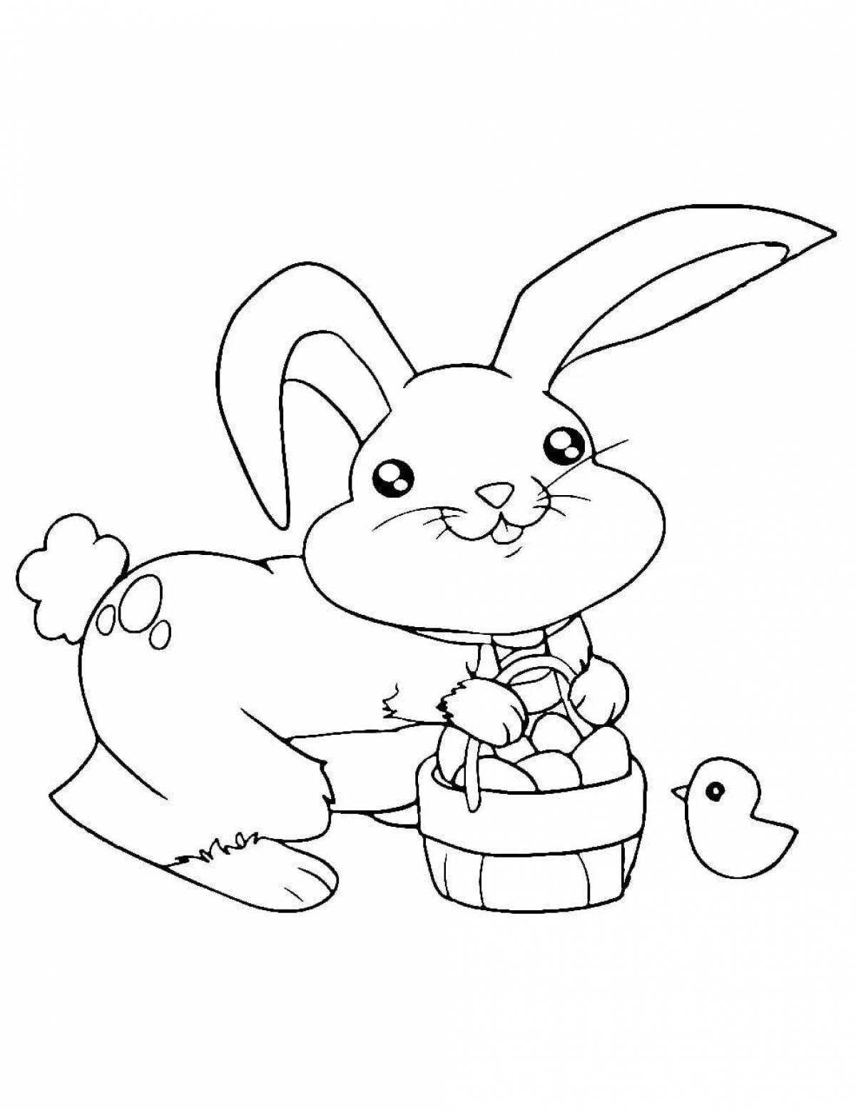 Радостный год кролика раскраски для детей