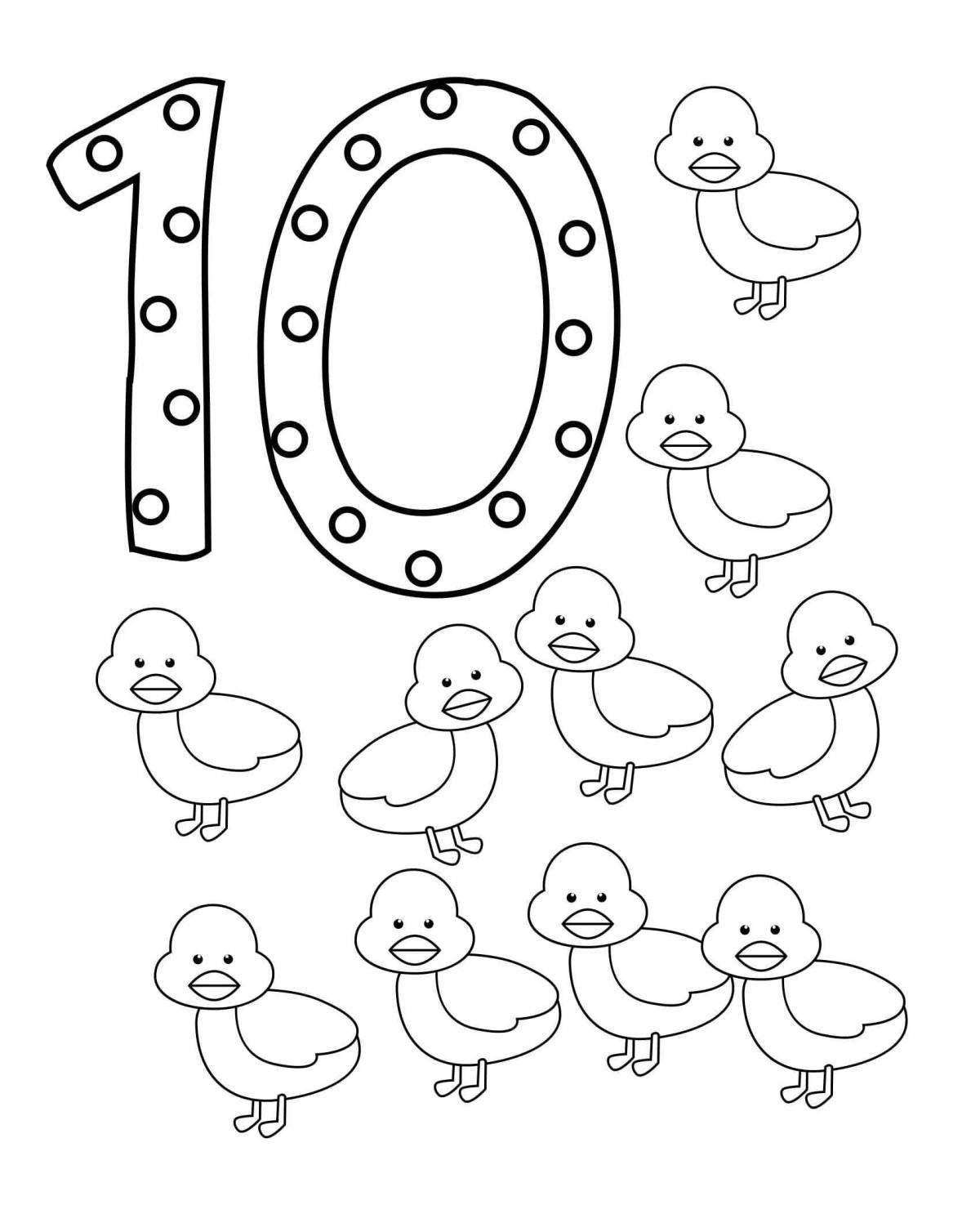 Crazy number 6 coloring pages for preschoolers