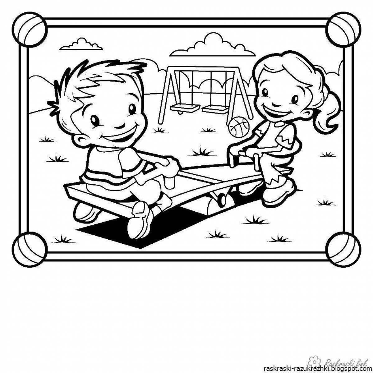 Color-frenzy coloring page kindergarten for toddlers