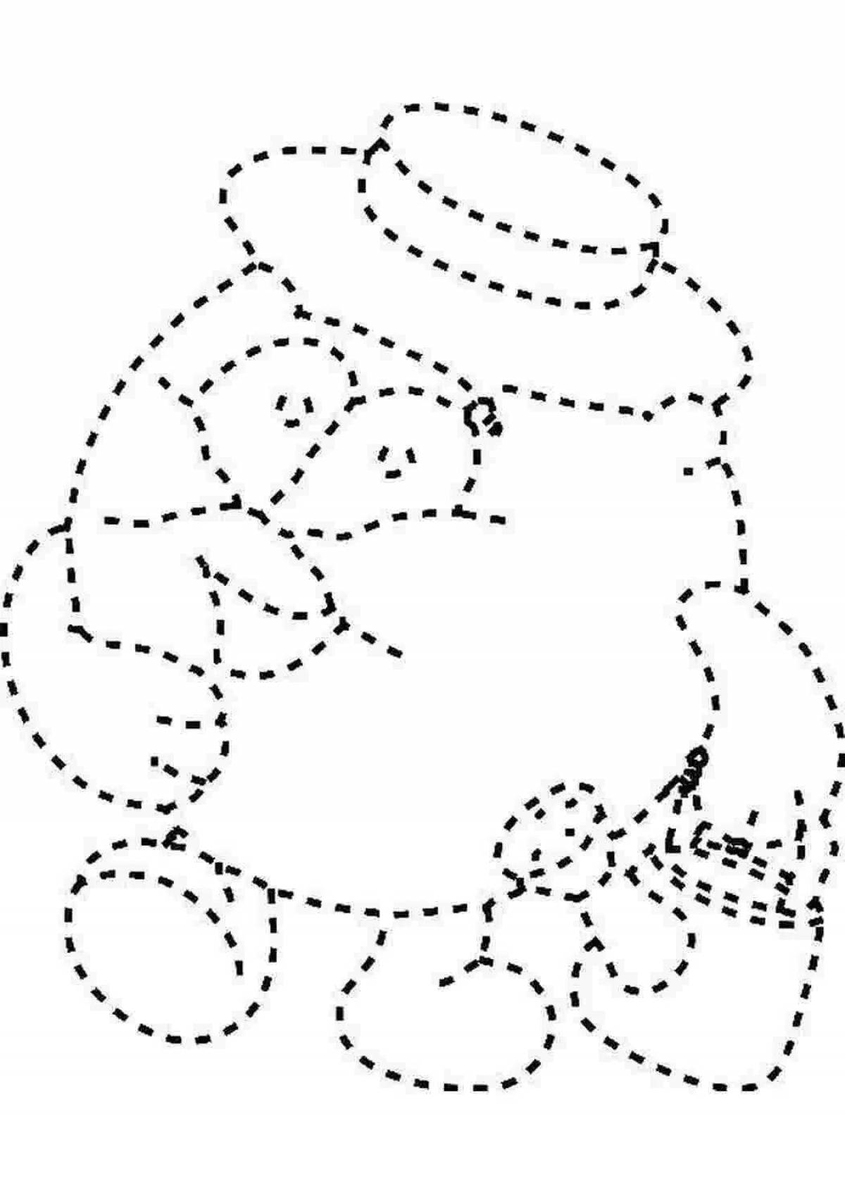 Colored dotted coloring pages for kids