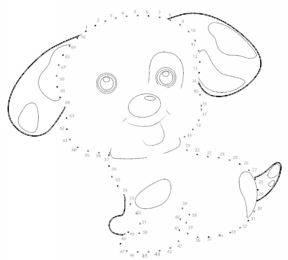 Coloring pages with colored dots for kids
