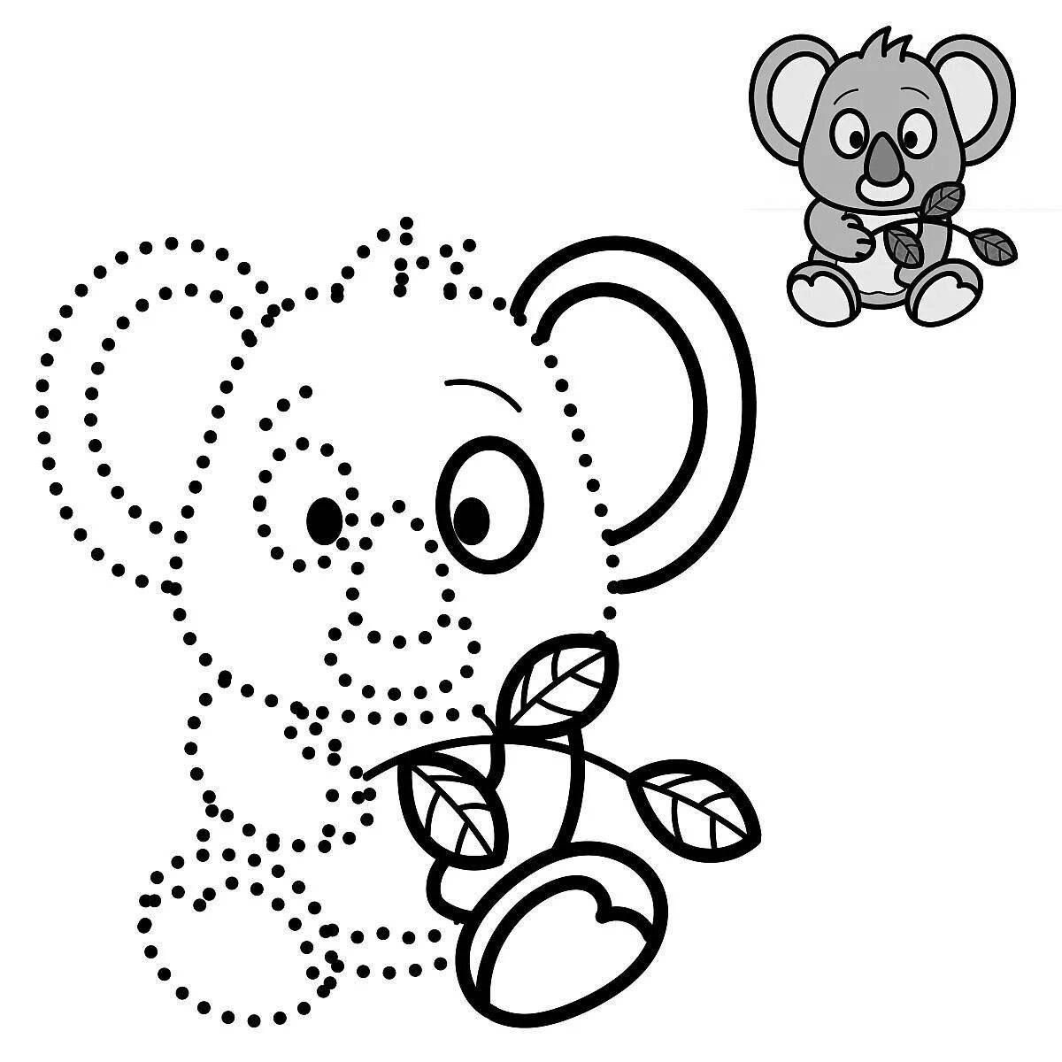 Colorful coloring dotty design for kids