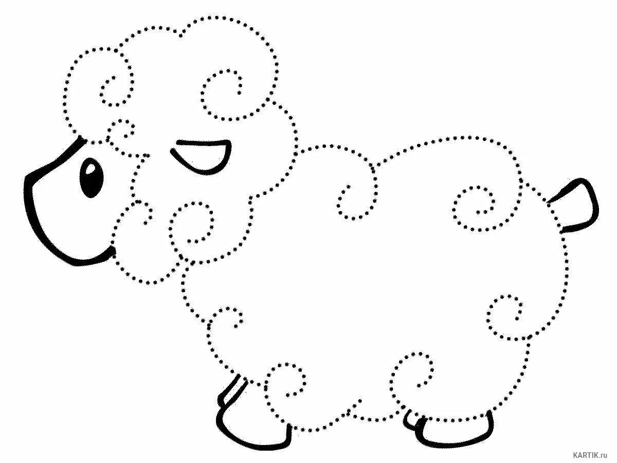 Colorful dotty story coloring page for kids