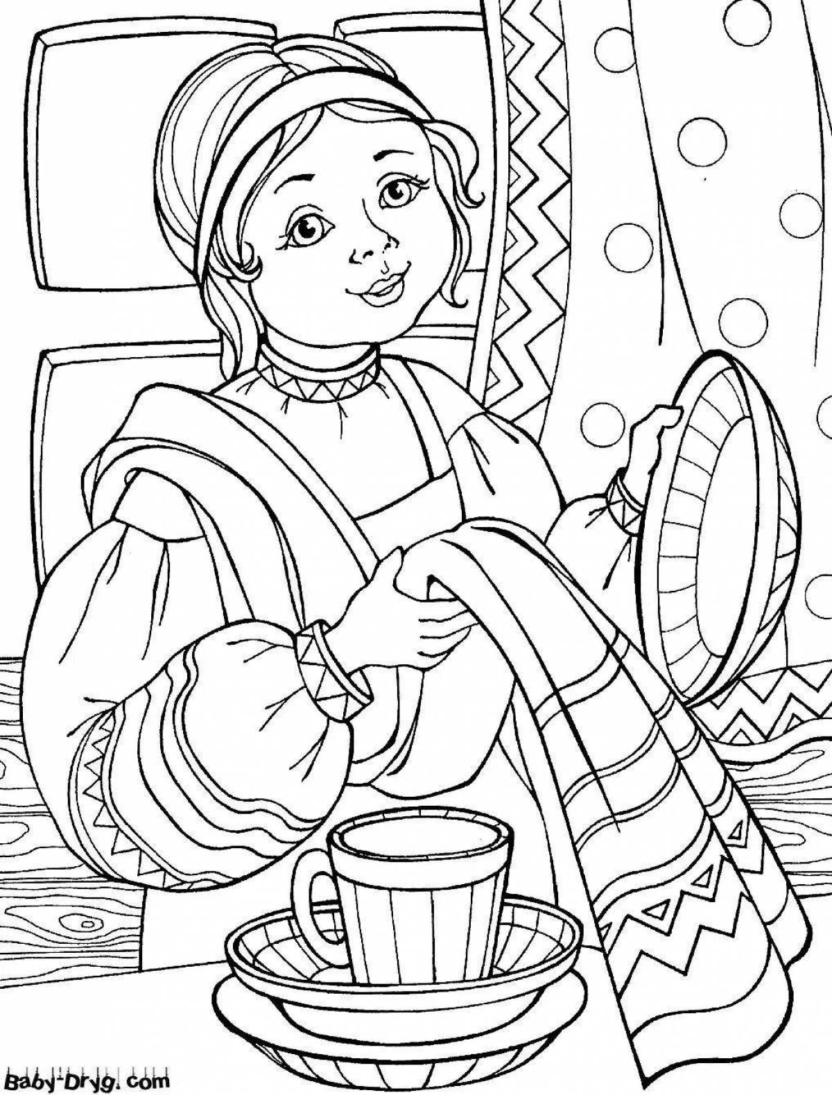 Fun coloring Russian traditions