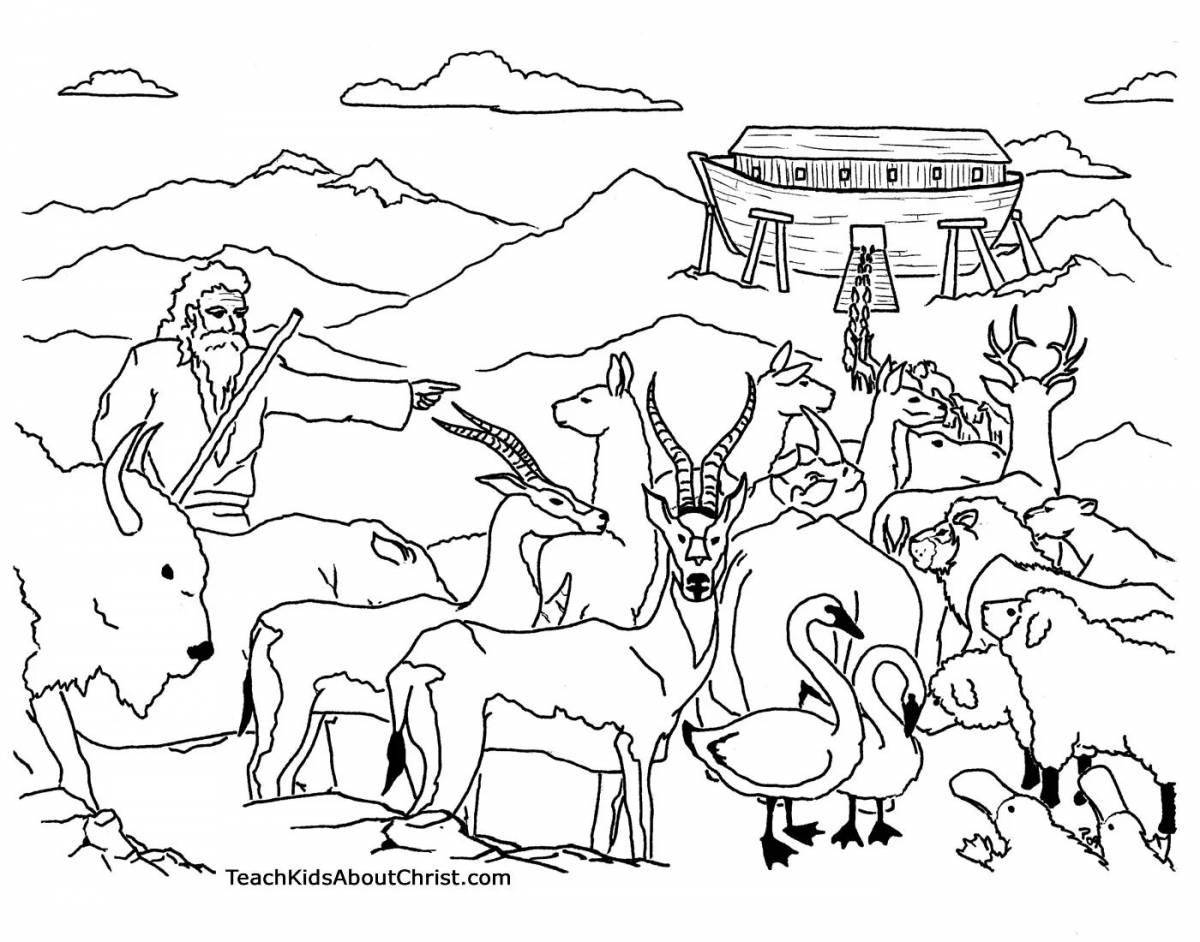 Coloring Noah's ark for kids