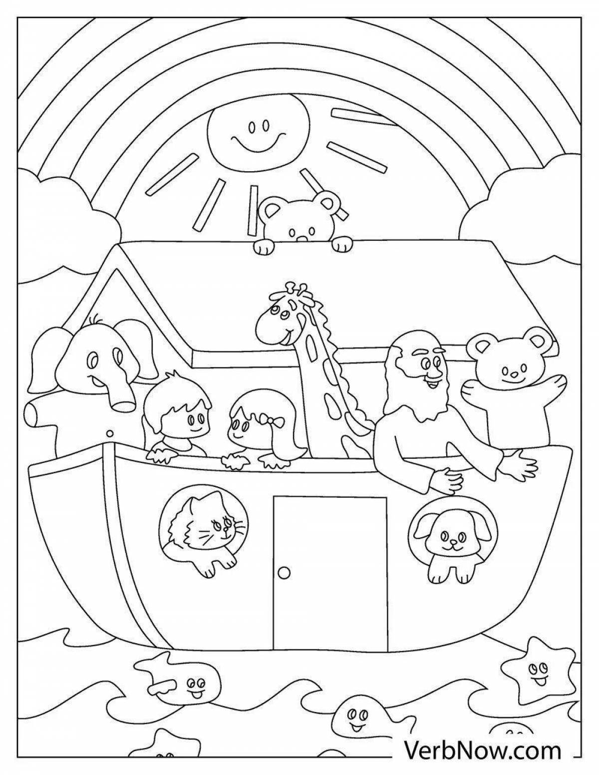 Coloring Noah's Ark for kids