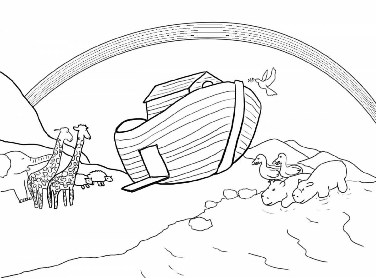 Adorable Noah's Ark coloring book for kids