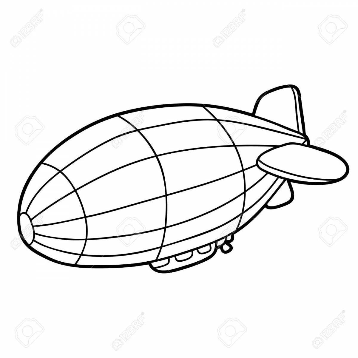 Fabulous airship coloring pages for kids