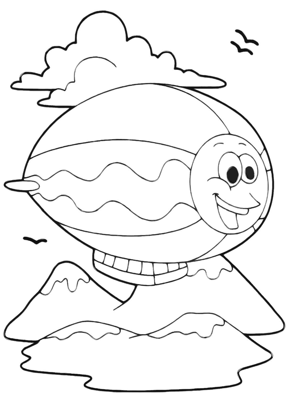 Amazing airship coloring page for kids
