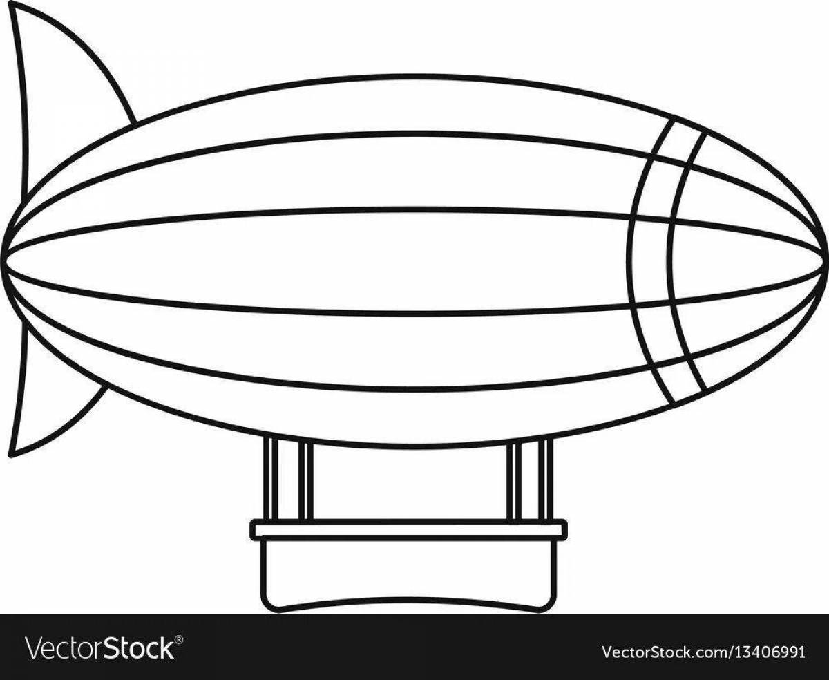 Glowing airship coloring book for kids
