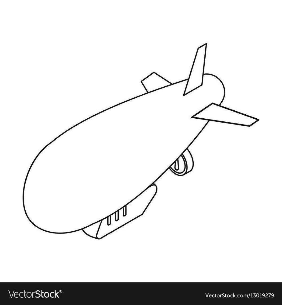 Exciting airship coloring book for kids