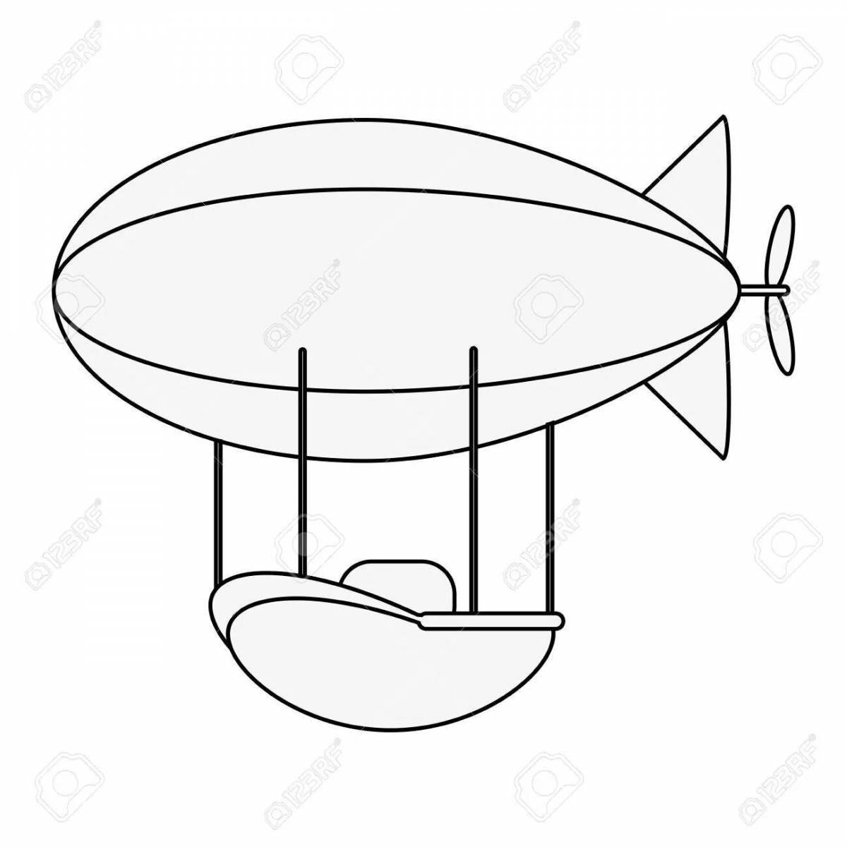 Beautiful airship coloring pages for kids