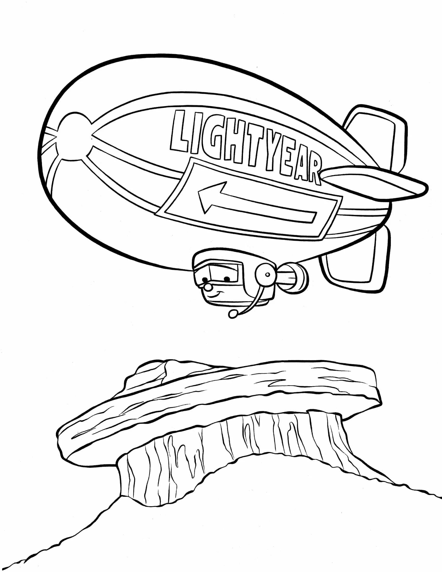 Living airship coloring book for kids