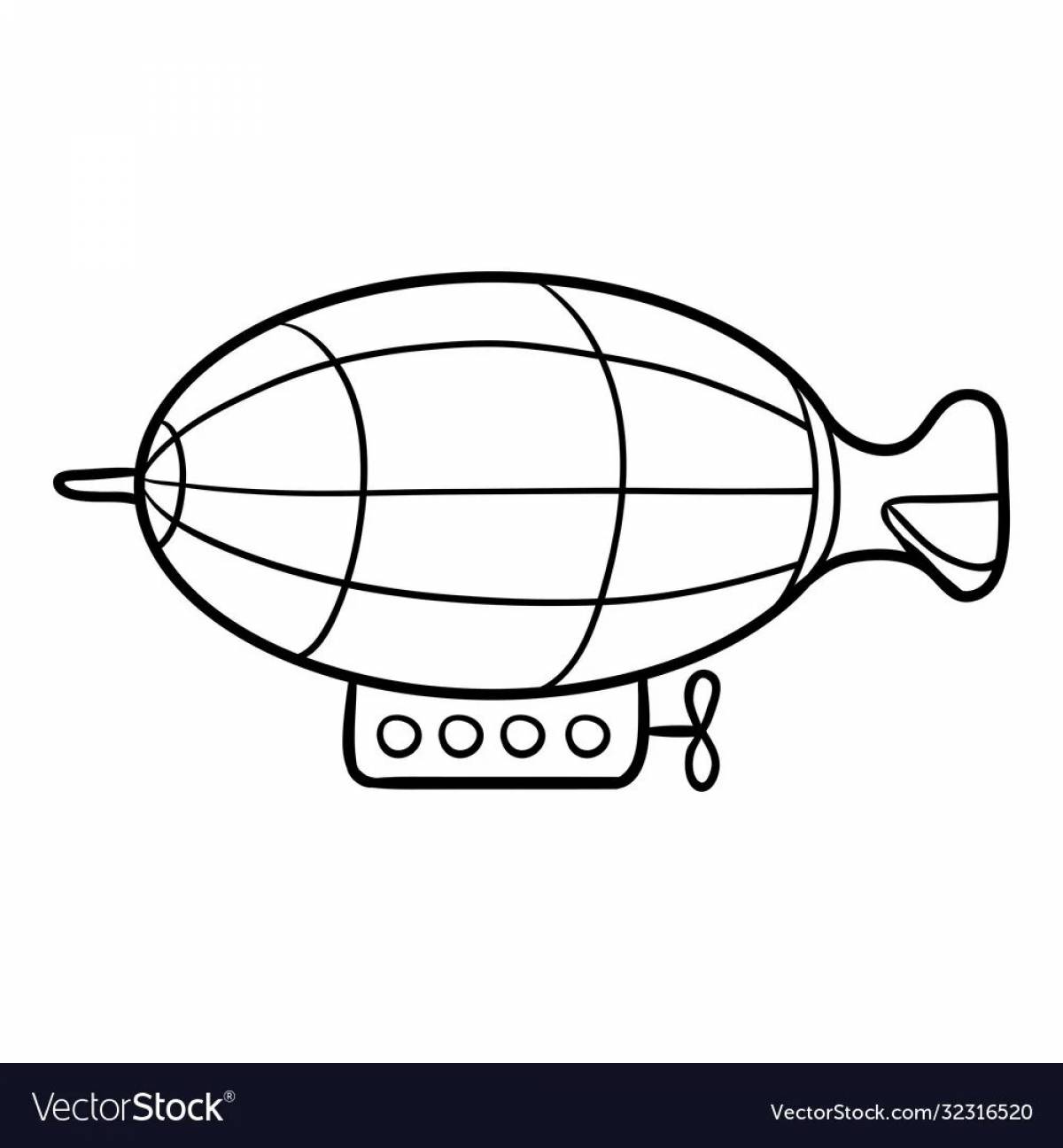 Fancy airship coloring book for kids