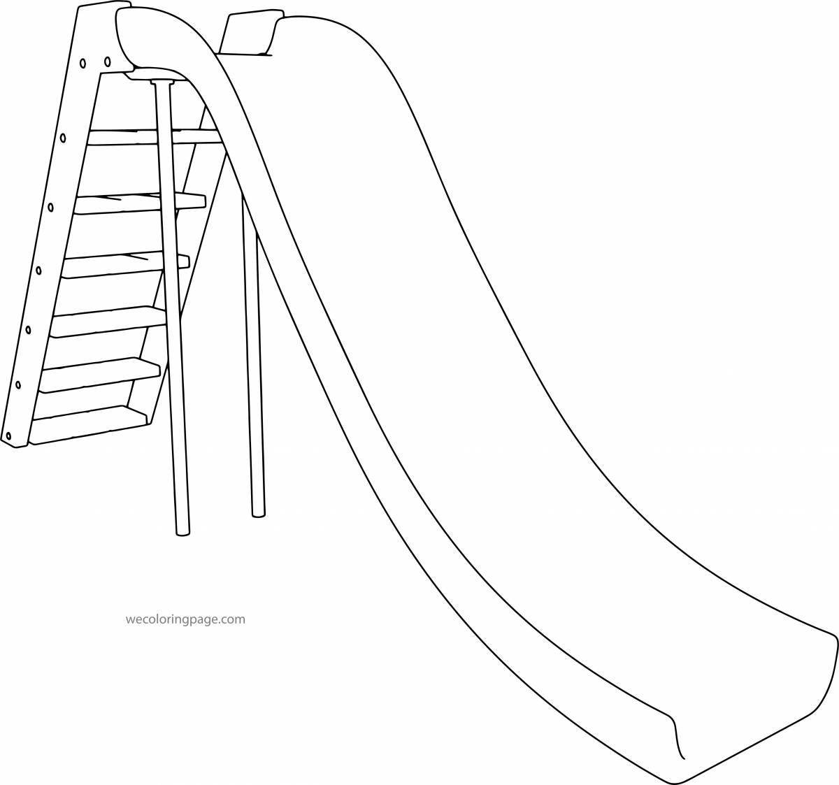 Coloring bright snow slide