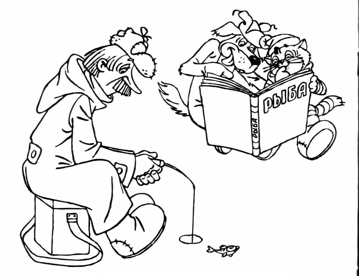 Playful Pechkin postman coloring pages for babies