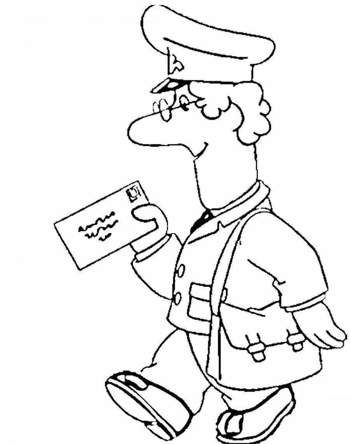 Photo Coloring Pechkin postman for children