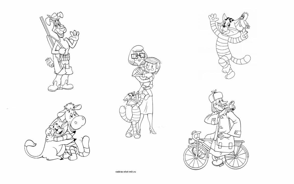 Coloring page Pechkin postman for juniors