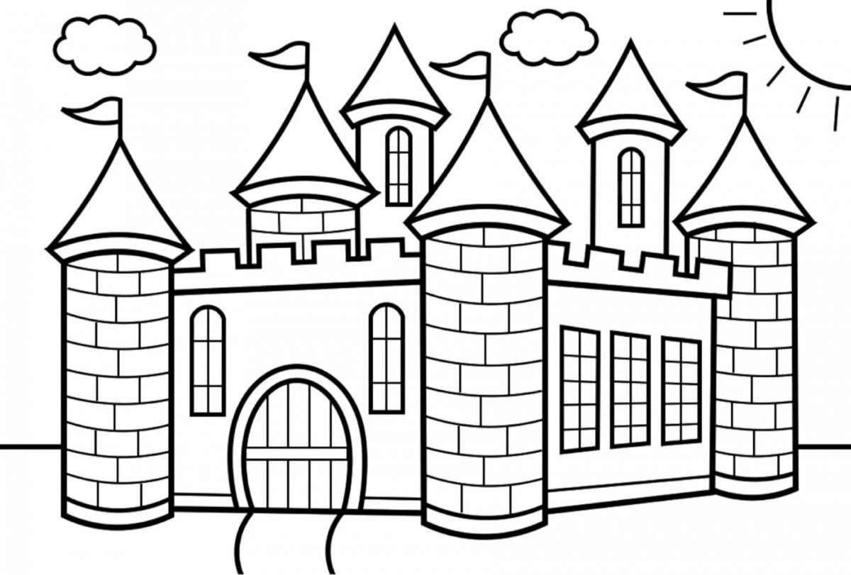Adorable big house coloring page for kids