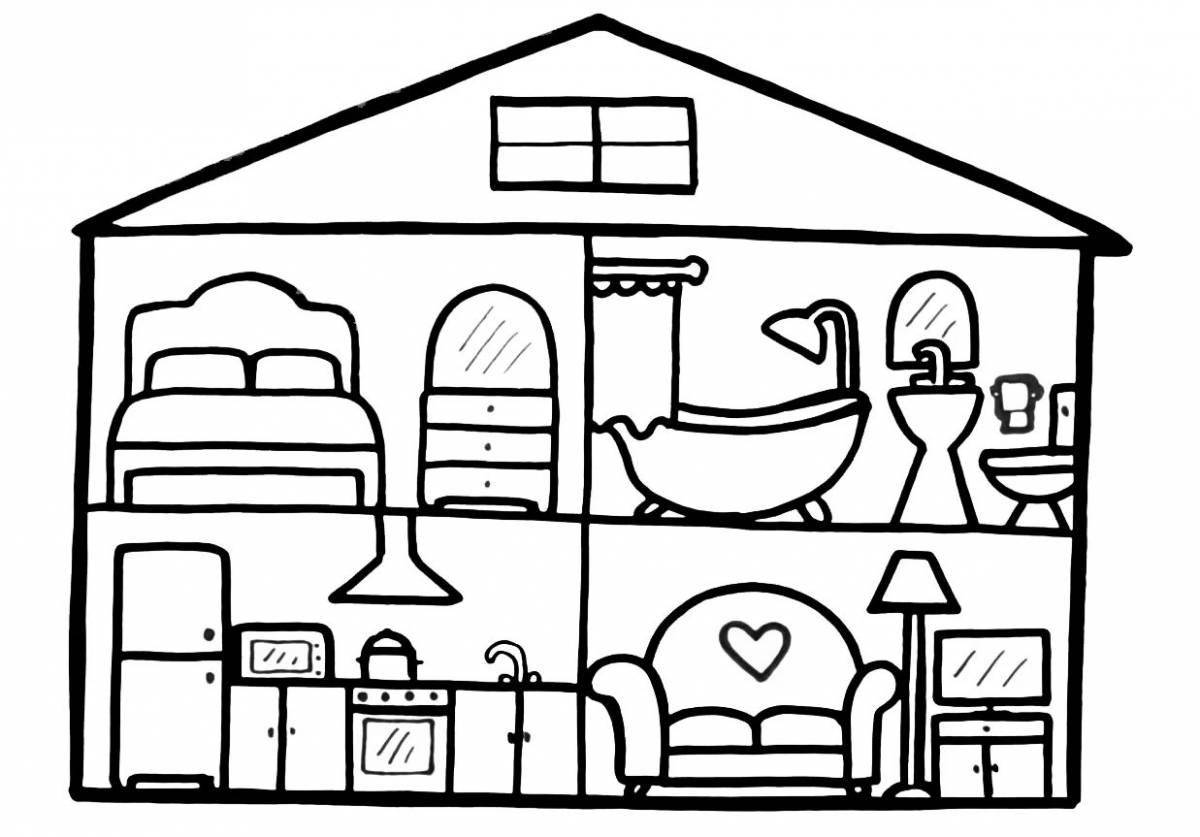 Amazing big house coloring book for kids