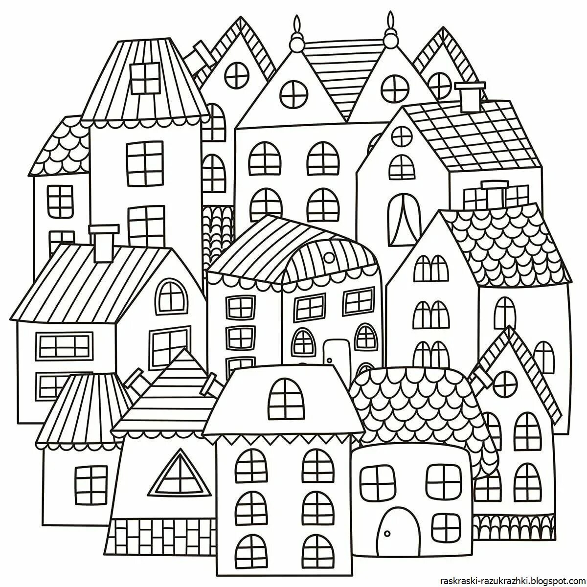 Bold big house coloring book for kids