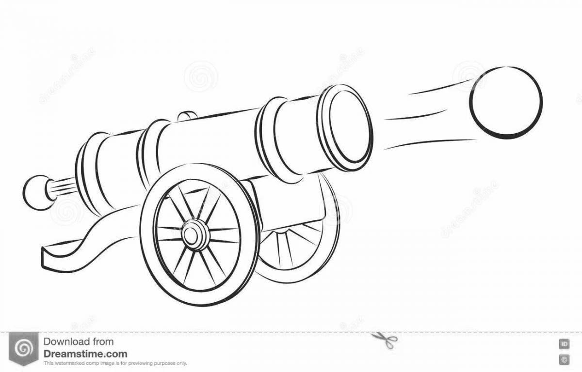 Colorful king gun coloring page for kids