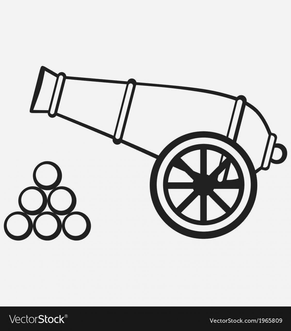 Photo King cannon dynamic coloring page for kids