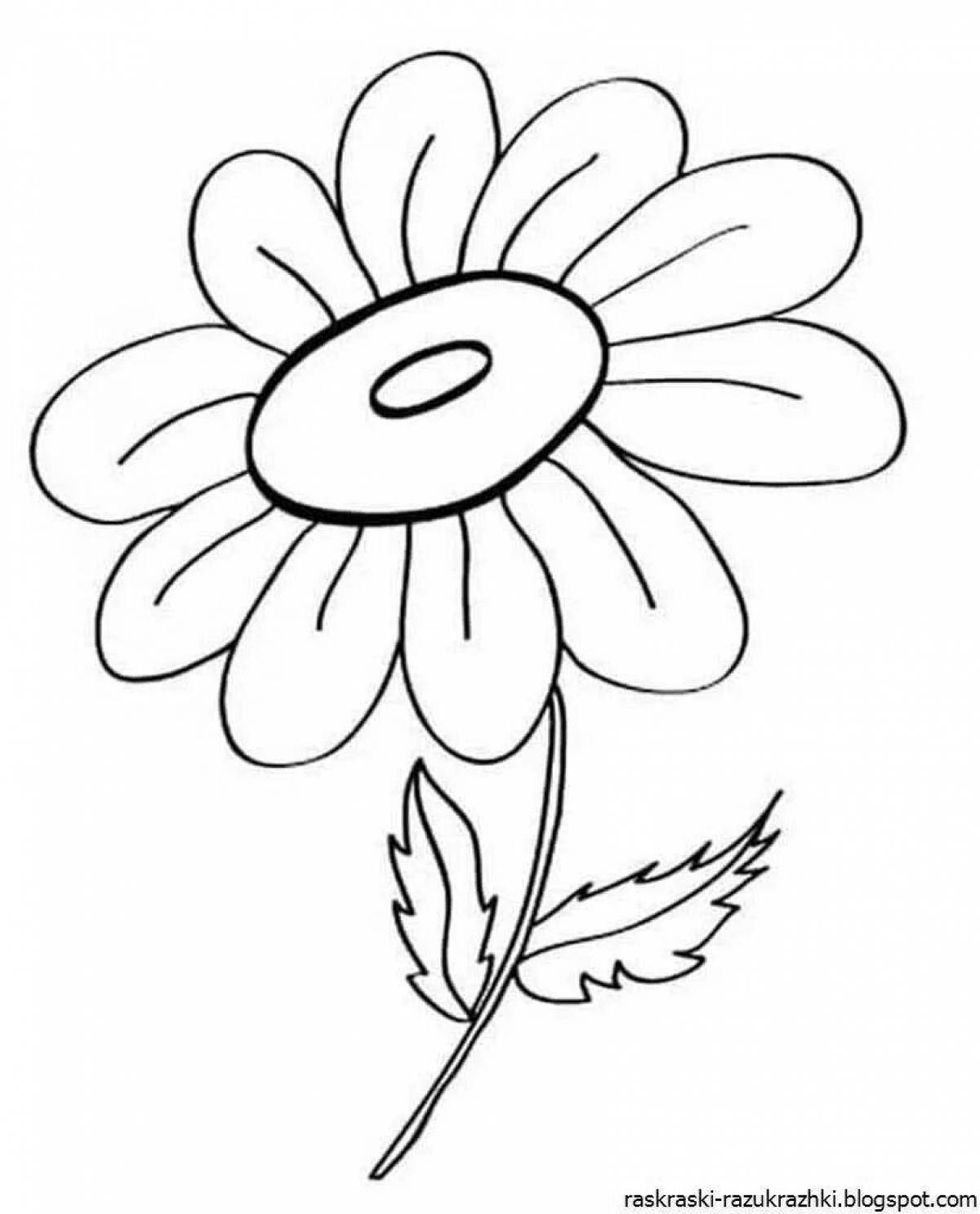 Exuberant flower drawing for kids