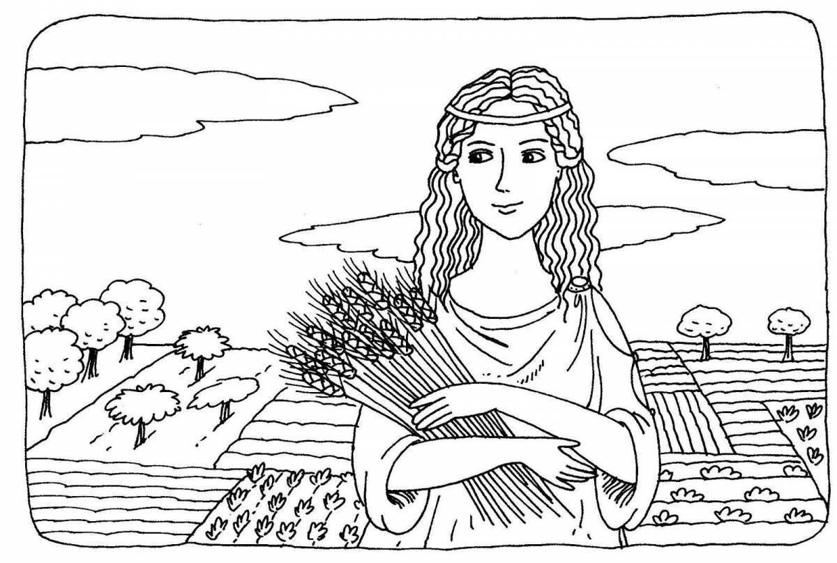 Colourful ancient greece coloring book for kids
