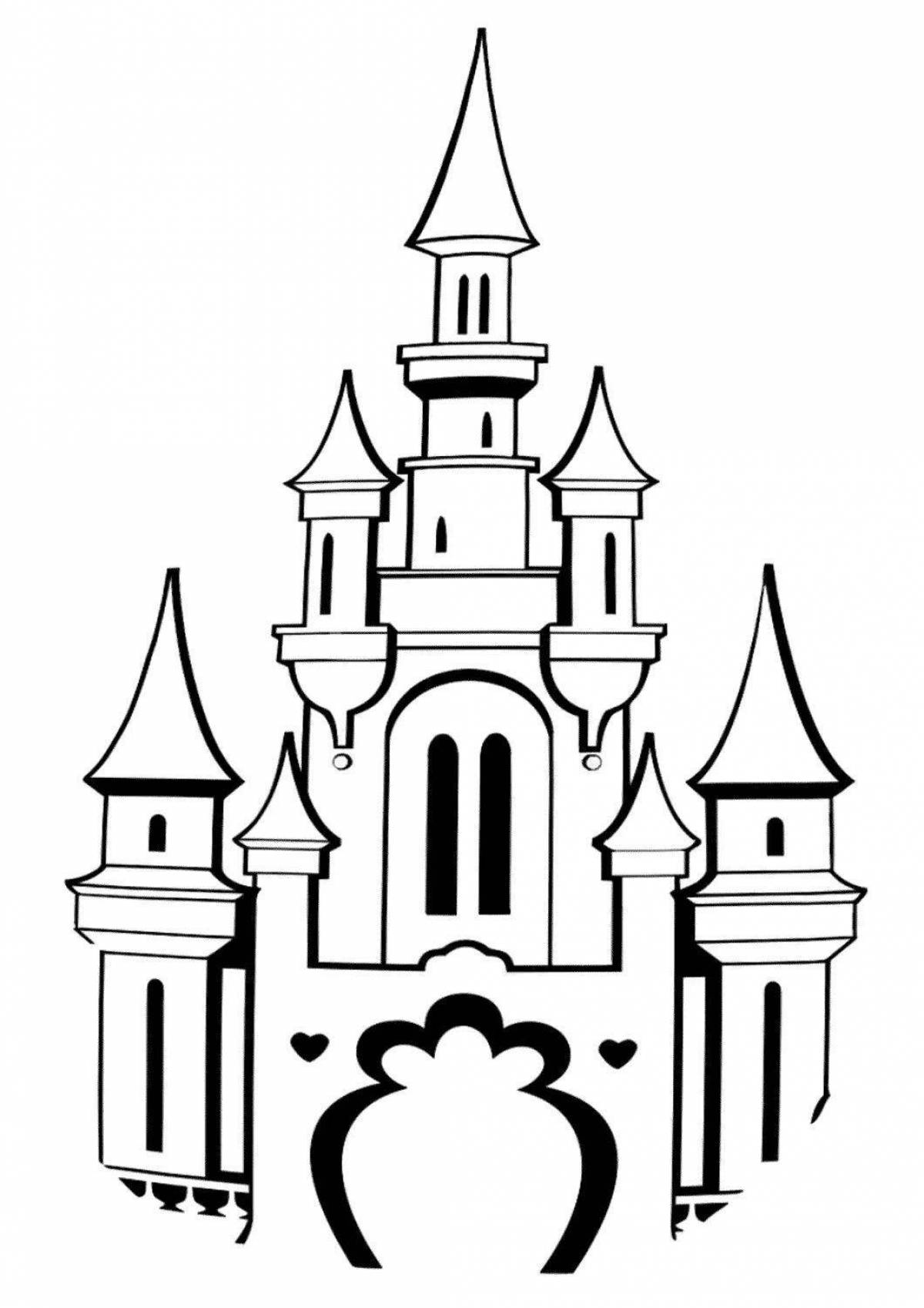 Coloring book magnificent fairy tale castle