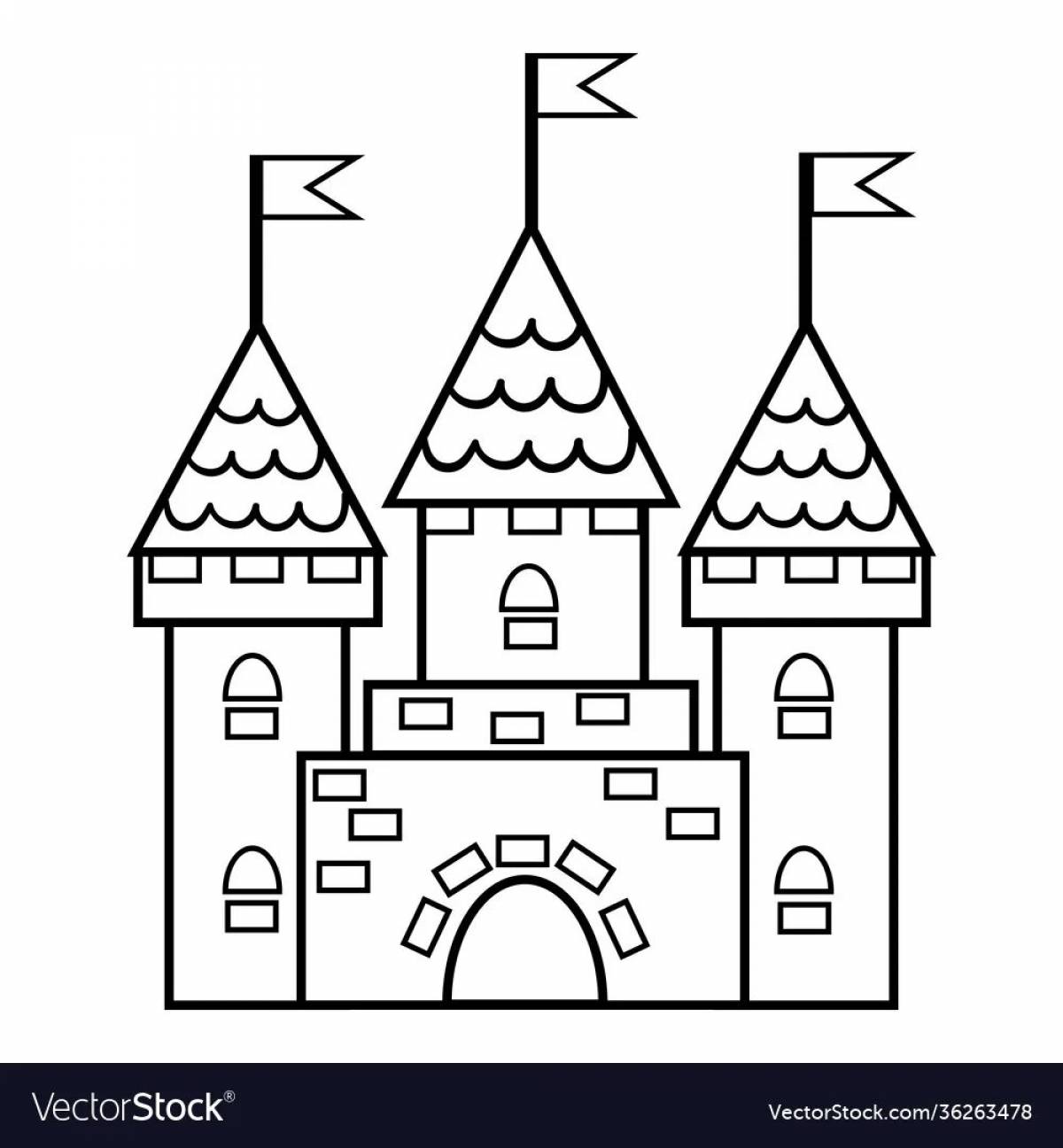 Coloring book funny fairytale castle