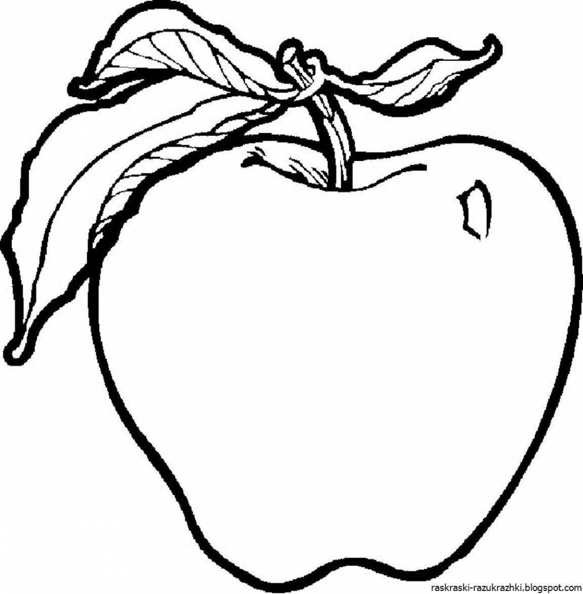 Joyful drawing of an apple for children