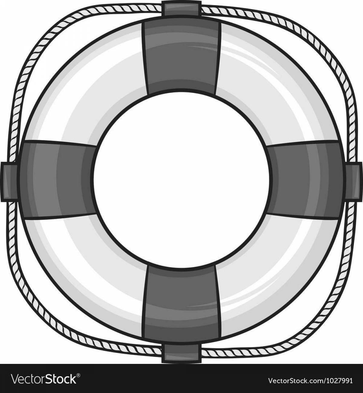 Playful lifebuoy coloring page for toddlers