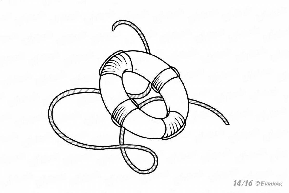 Photo Adorable lifebuoy coloring page for kids