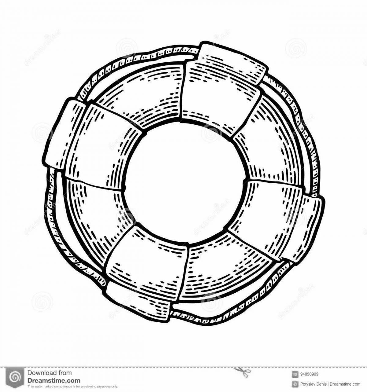 Photo Attractive preschool lifebuoy coloring page