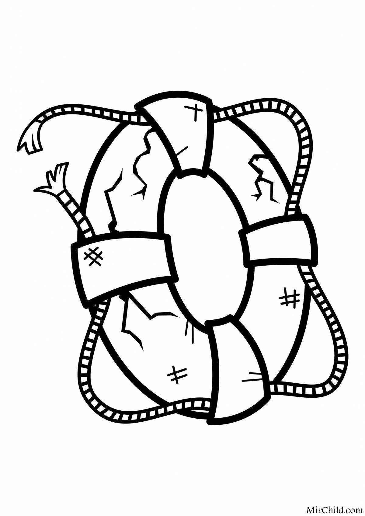 Photo Adorable Baby Lifebuoy Coloring Page