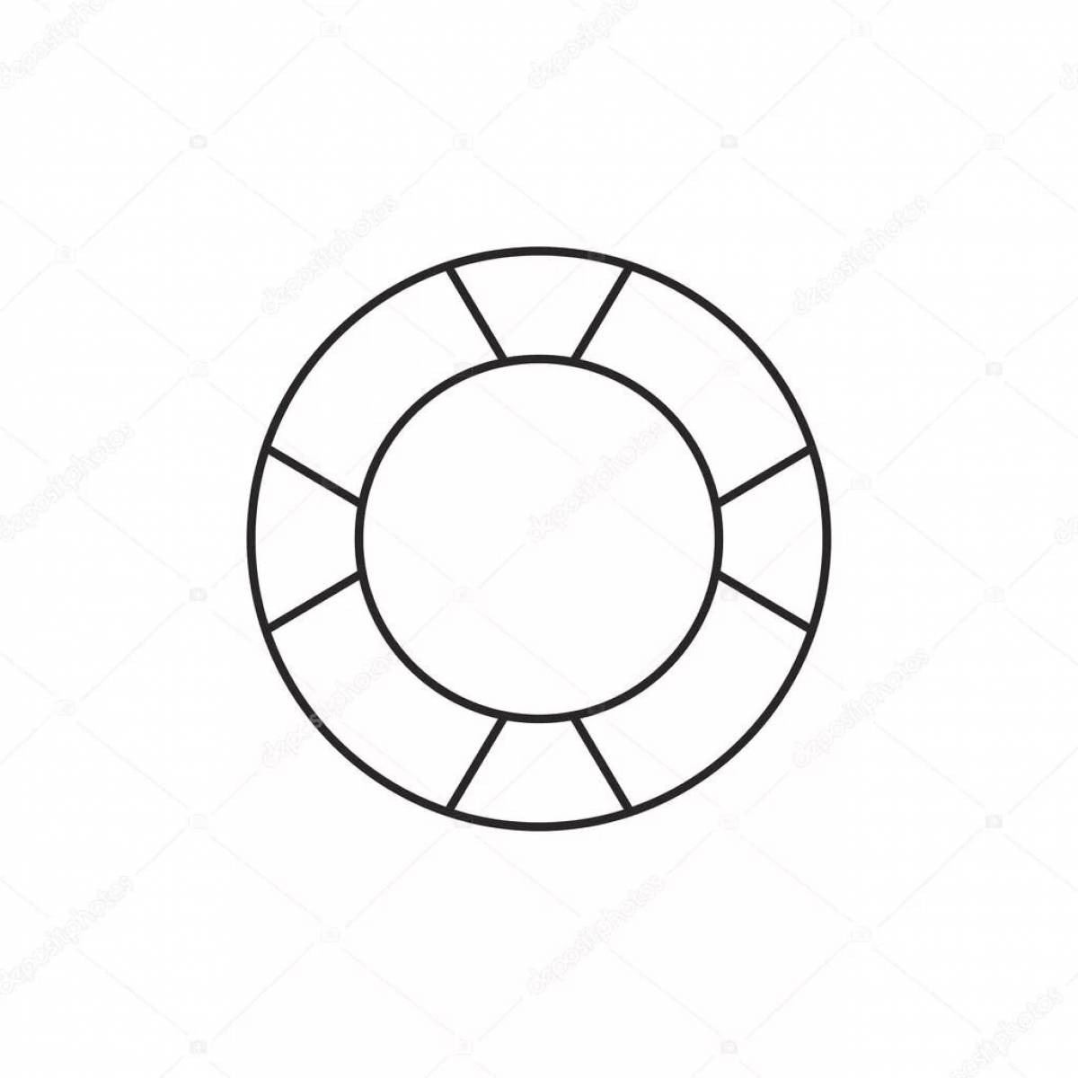 Photo Coloring splash lifebuoy for toddlers