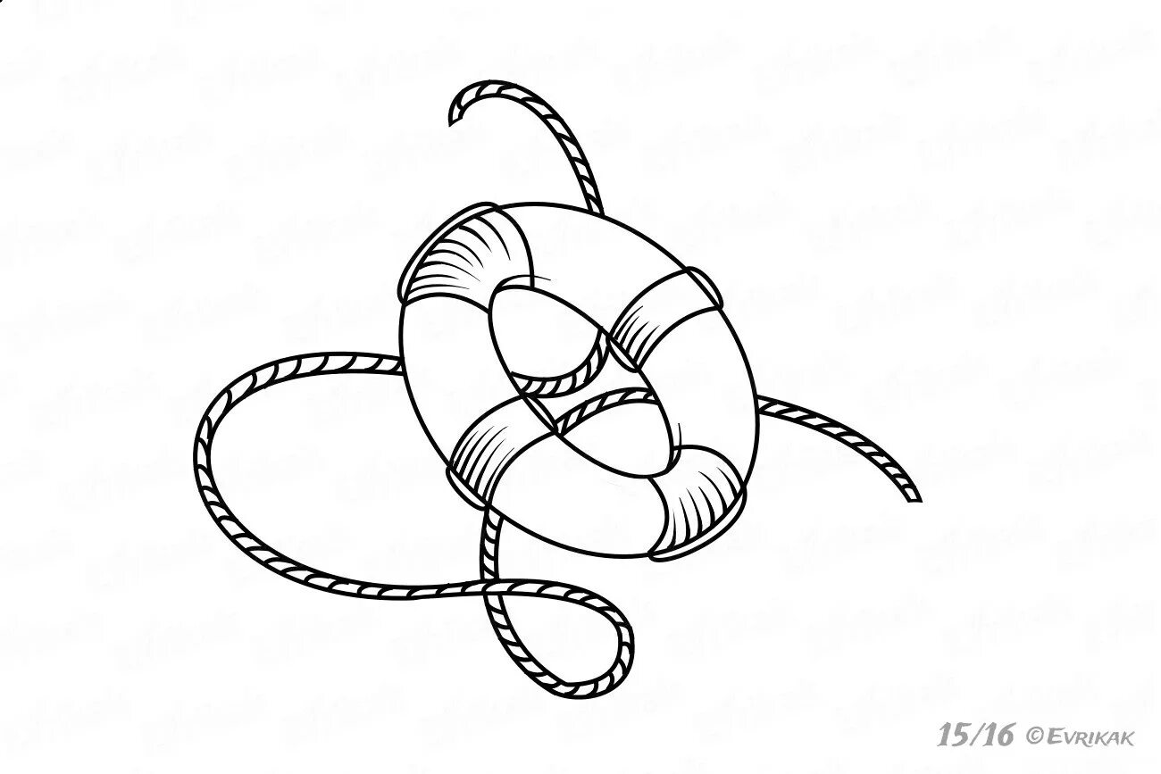 Photo Color-frenzy life buoy coloring page for babies