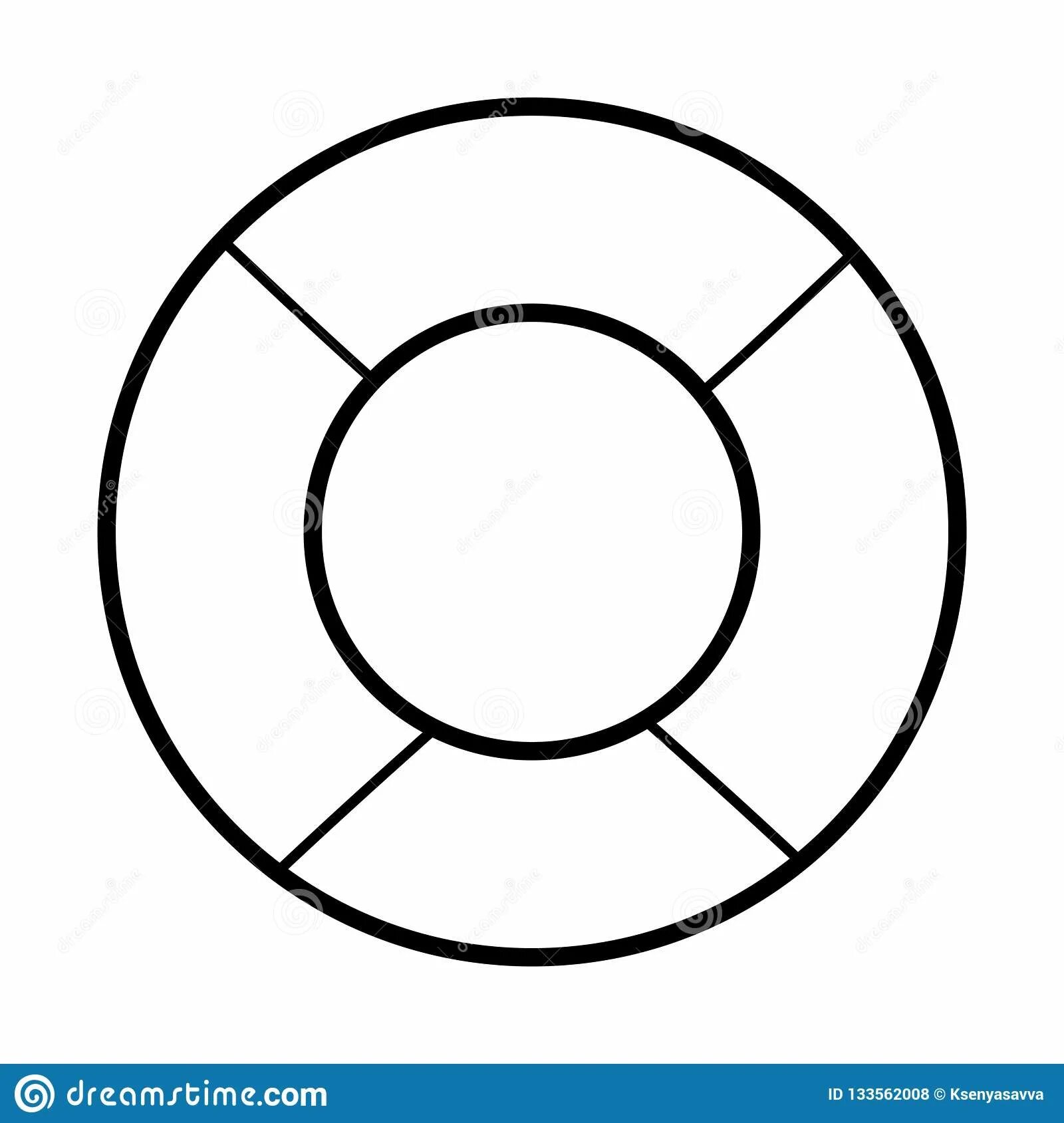 Photo Coloring book life buoy for preschoolers