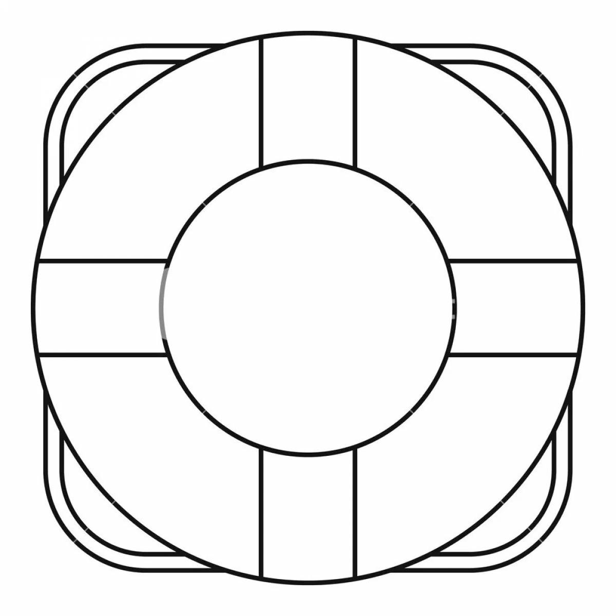 Photo Color-crazy life buoy coloring page for babies