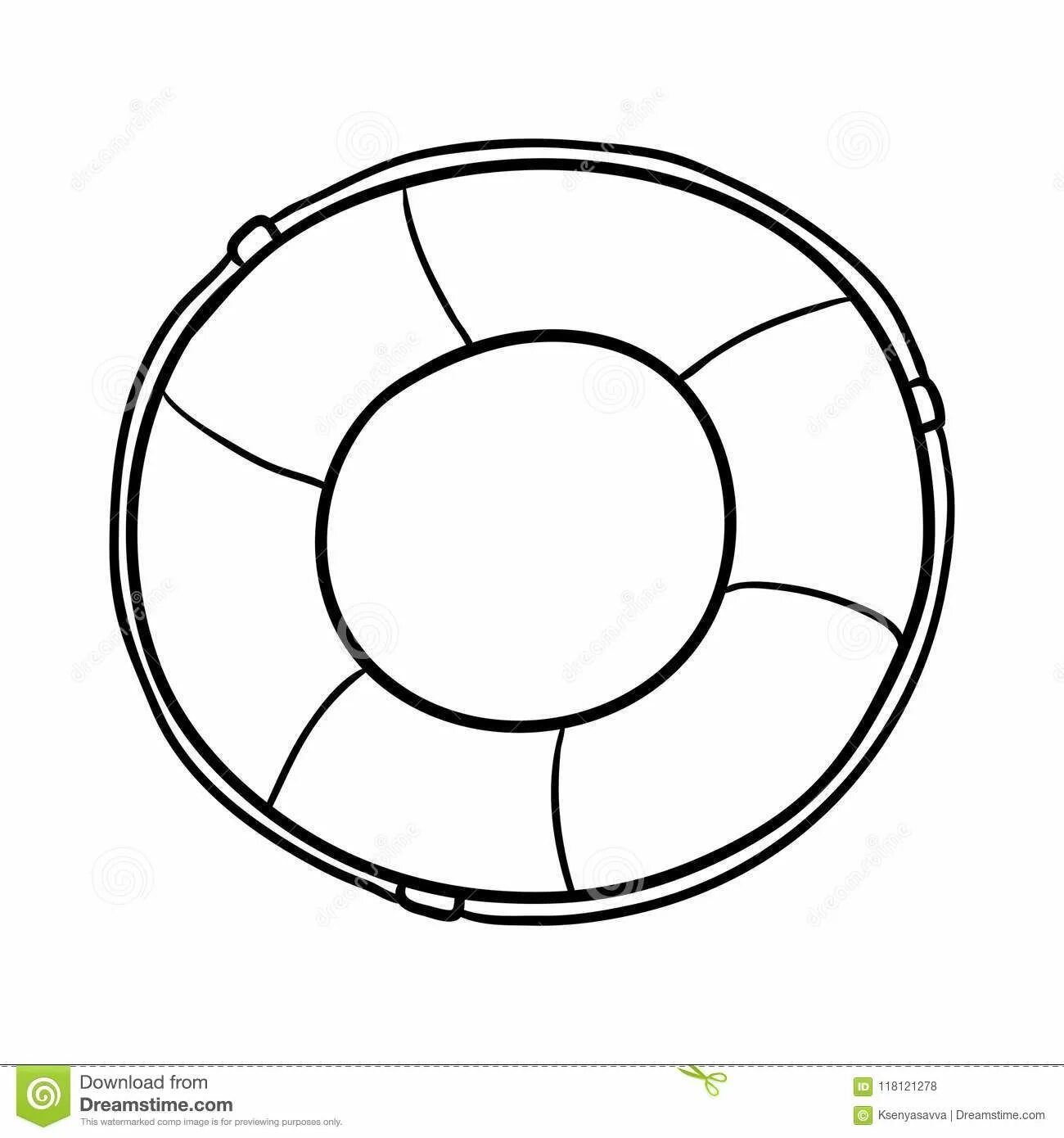 Photo Colorful lifebuoy coloring book for kids