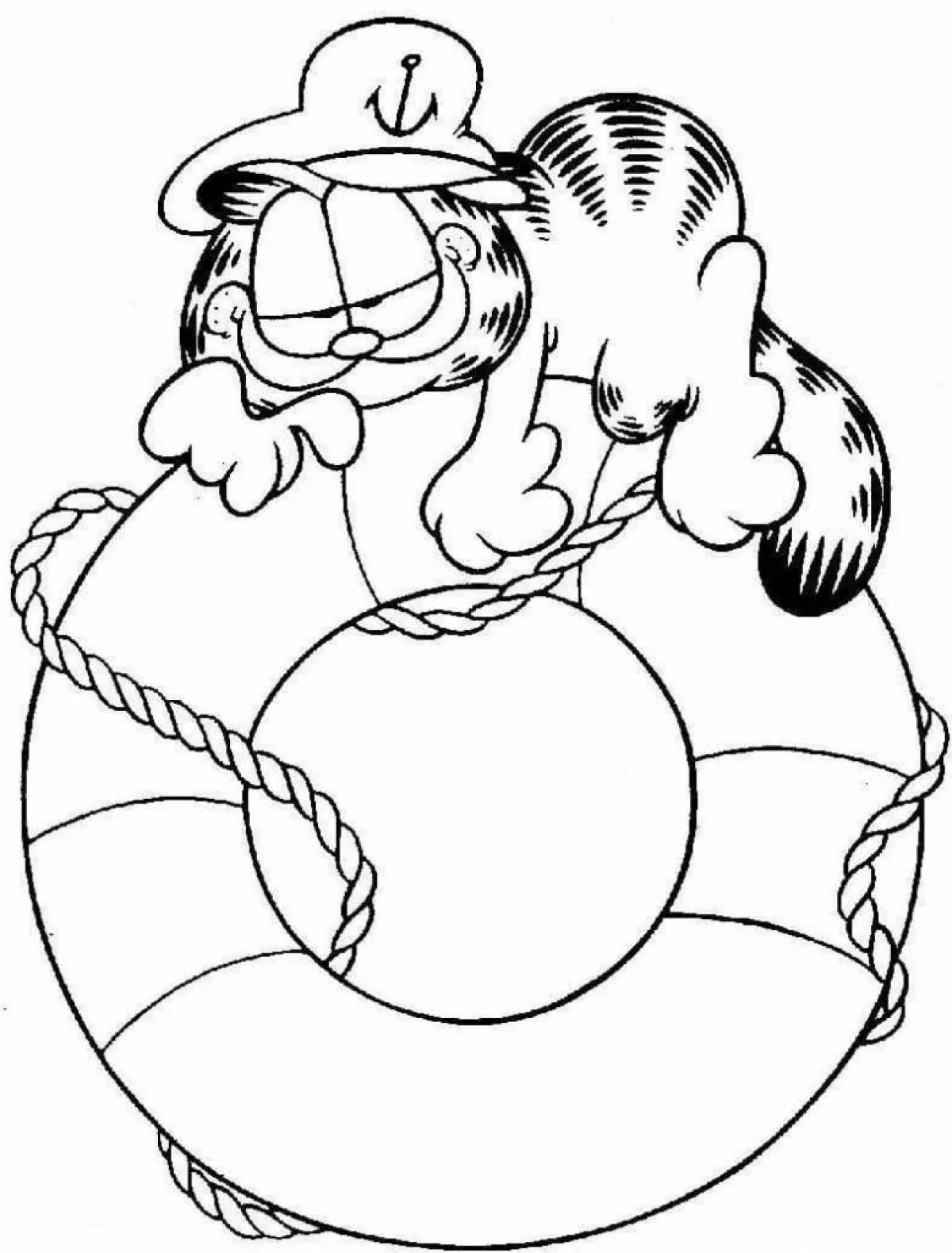 Coloring page life buoy for kids