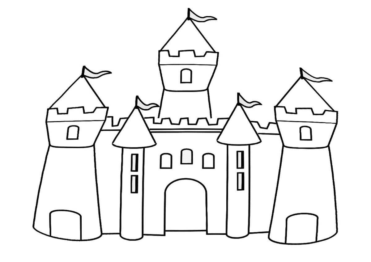 Glamourous castle coloring pages for kids