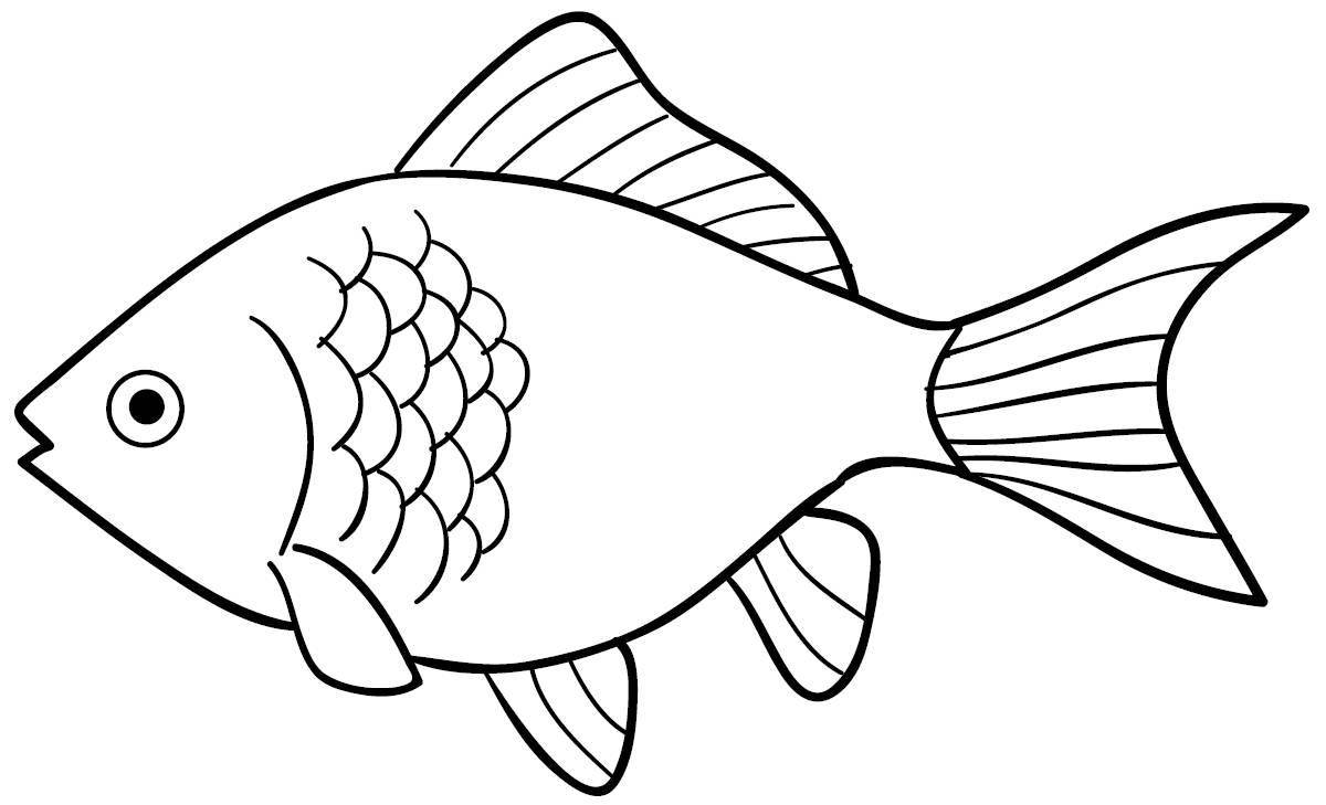 Яркий рисунок рыбы для детей