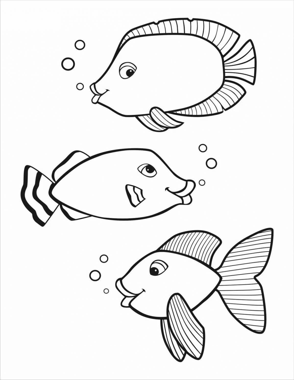 Fun coloring fish for kids
