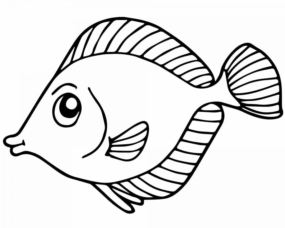 Забавная рыбка-раскраска для детей
